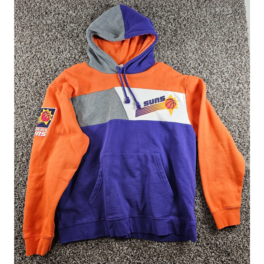 Mitchell & Ness Sz XXL Phoenix Suns Hardwood Classics Colorblock Fleece Hoodie